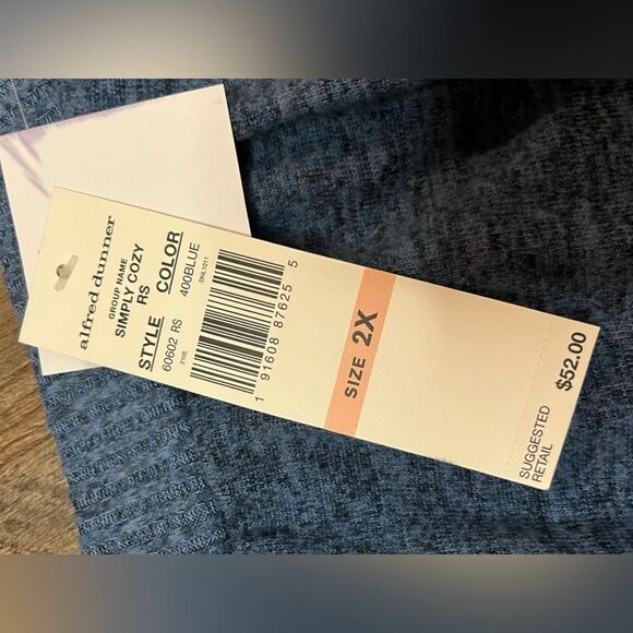 Alfred Dunner simply cozy pocketed classic fit stretch pants color blue size 2X - Picture 12 of 12